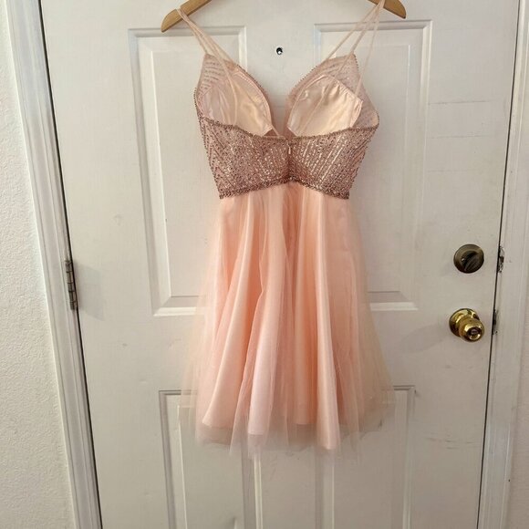 Cinderella Divine Pink Sequins Prom Homecoming Wedding Tulle Short Dress Sz xs - Picture 2 of 10
